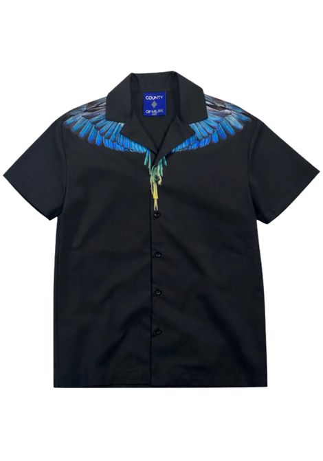 Camicia bambino nera in cotone MARCELO BURLON | BSI123NERO