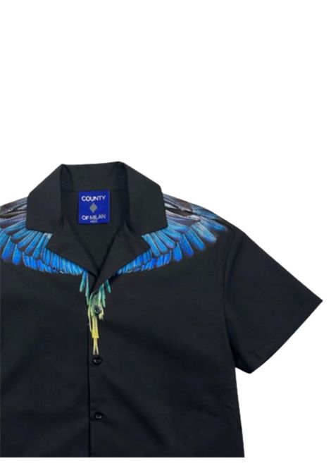 Camicia bambino nera in cotone MARCELO BURLON | BSI123NERO