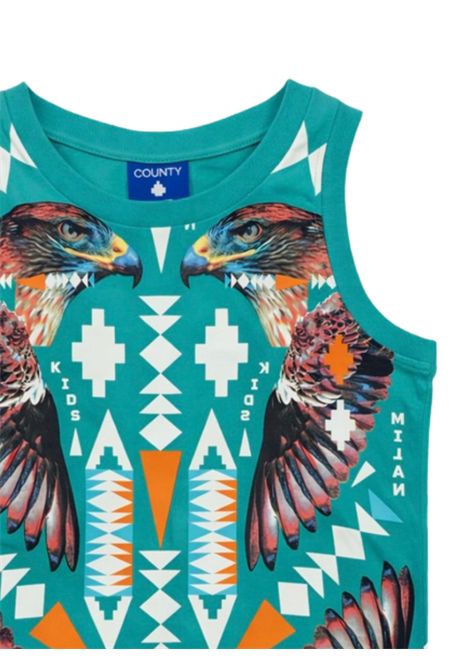 Canotta bambino verde acqua in cotone MARCELO BURLON | BTA044VERDE ACQUA