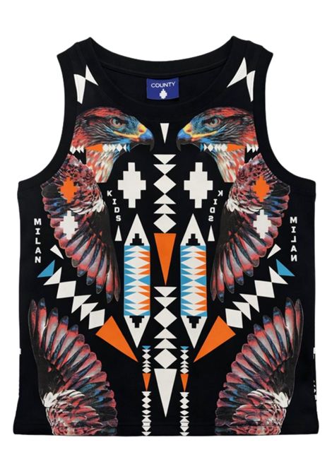 Canotta bambino nera in cotone MARCELO BURLON | BTA044NERO