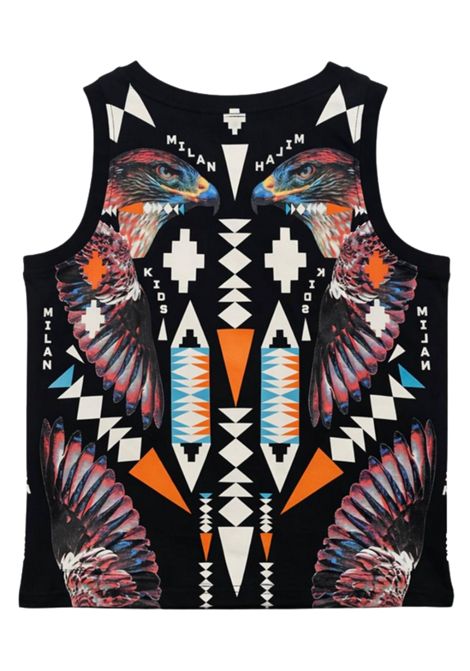 Canotta bambino nera in cotone MARCELO BURLON | BTA044NERO