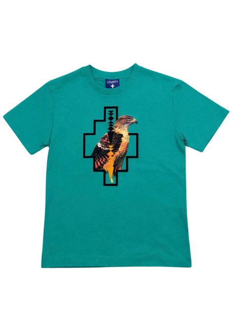 T-shirt bambino verde acqua in cotone MARCELO BURLON | BTH048VERDE ACQUA