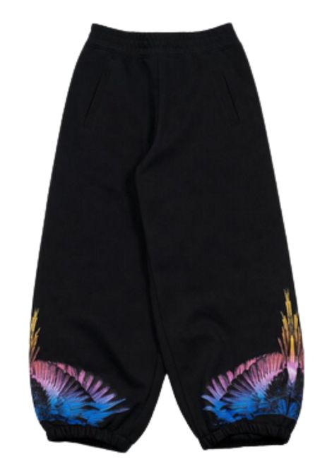 Black cotton trousers for girls MARCELO BURLON | GFP073NERO
