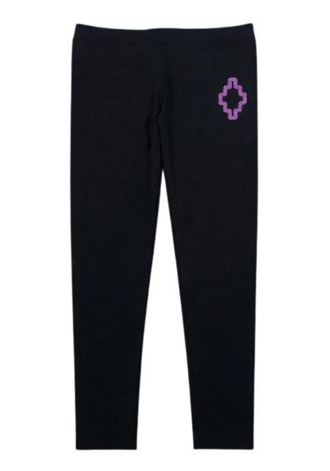 Black cotton leggings for girls MARCELO BURLON | GLG116NERO