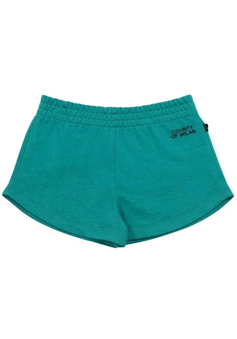 Shorts bambina verde acqua in cotone MARCELO BURLON | GSH064VERDE ACQUA