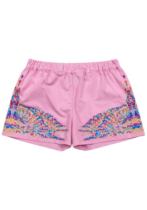 Shorts bambina rosa in cotone MARCELO BURLON | GSH091ROSA