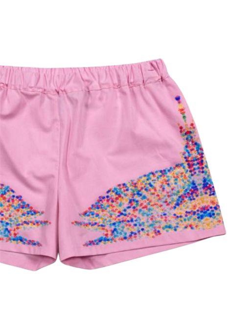 Shorts bambina rosa in cotone MARCELO BURLON | GSH091ROSA