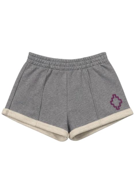 Girls' gray cotton shorts MARCELO BURLON | GSH115GRIGIO