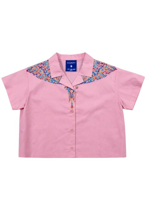 Pink cotton shirt for girls MARCELO BURLON | GSI097ROSA