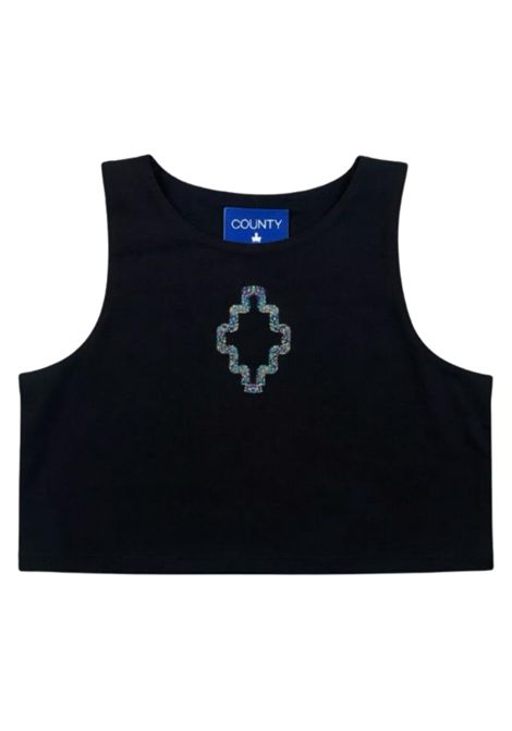 Black cotton top for girls MARCELO BURLON | GTA096NERO