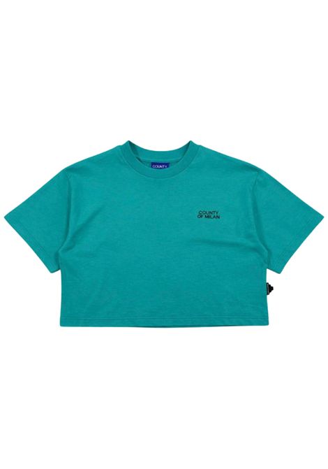 Aqua green cotton T-shirt for girls MARCELO BURLON | GTH066VERDE ACQUA