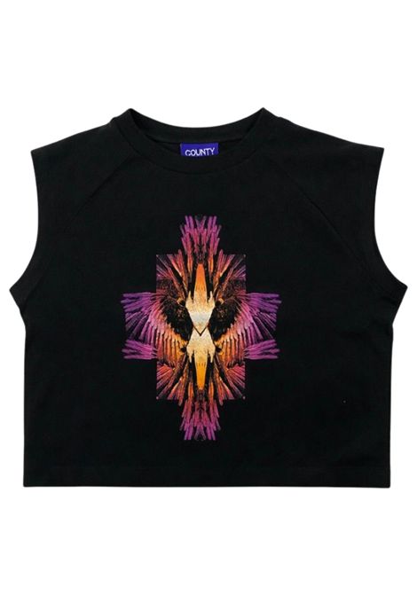 T-shirt bambina nera in cotone MARCELO BURLON | GTH086NERO