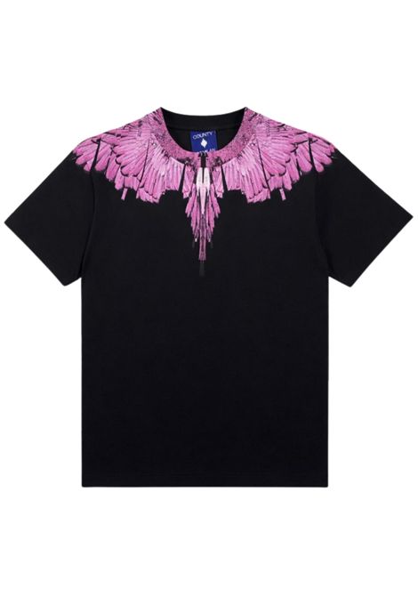 Black cotton T-shirt for girls MARCELO BURLON | GTH100NERO