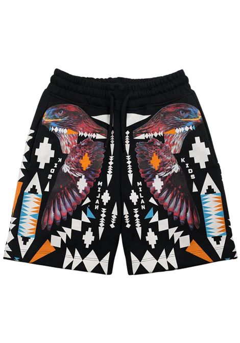 Bermuda bambino nero in cotone MARCELO BURLON | S6CMJBBE042NERO