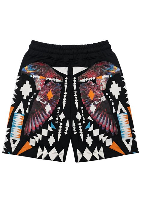 Bermuda bambino nero in cotone MARCELO BURLON | S6CMJBBE042NERO