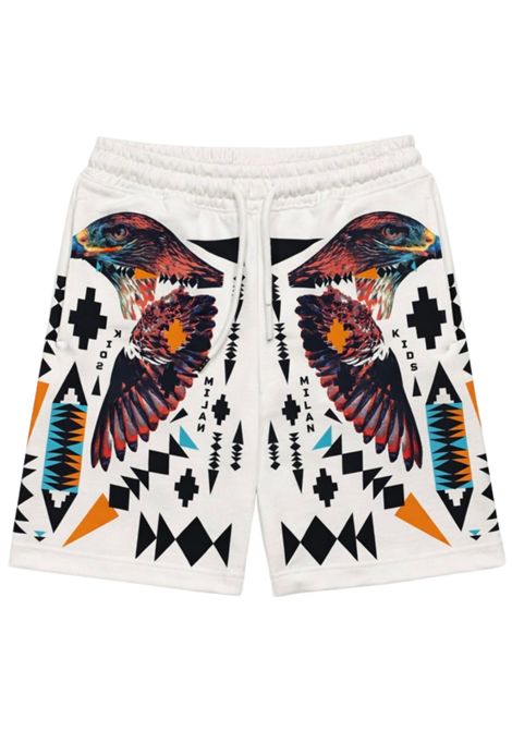 Bermuda bambino panna in cotone MARCELO BURLON | S6CMJBBE042PANNA