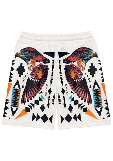 Bermuda bambino panna in cotone MARCELO BURLON | S6CMJBBE042PANNA