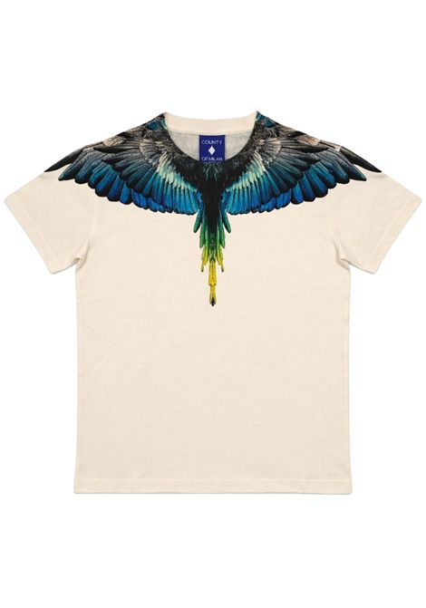 T-shirt bambino panna in cotone MARCELO BURLON | S6CMJBTH017PANNA