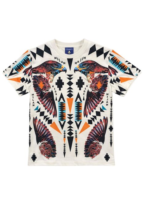 T-shirt bambino panna in cotone MARCELO BURLON | S6CMJBTH043PANNA