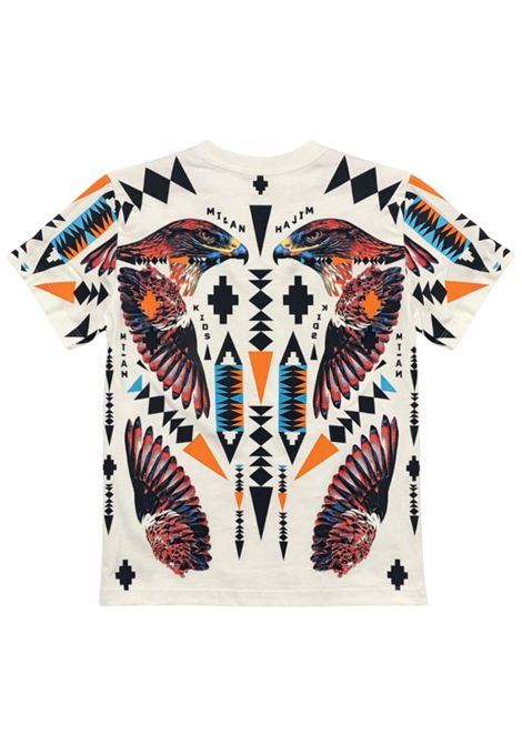 T-shirt bambino panna in cotone MARCELO BURLON | S6CMJBTH043PANNA