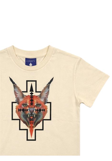 T-shirt bambino panna in cotone MARCELO BURLON | S6CMJBTH052PANNA