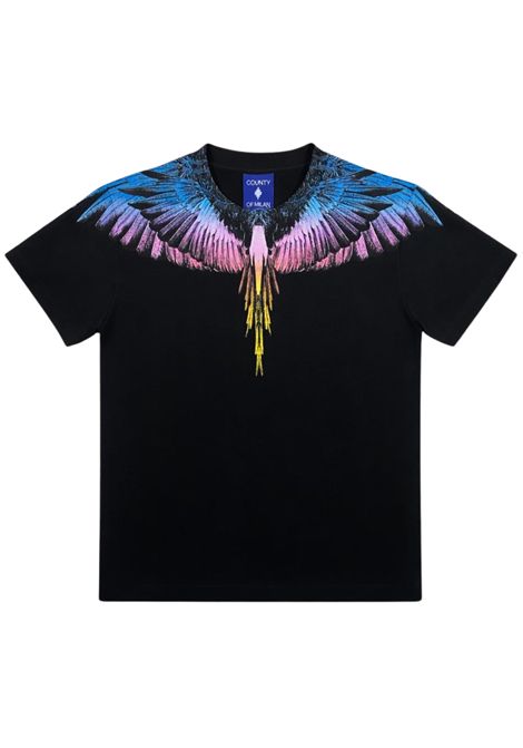 T-shirt bambina nera in cotone MARCELO BURLON | S6CMJGTH071NERO