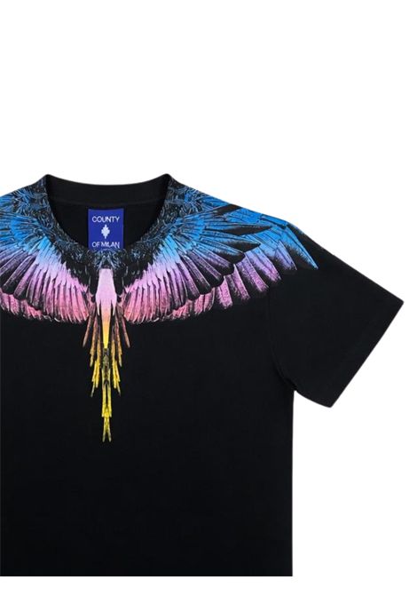 T-shirt bambina nera in cotone MARCELO BURLON | S6CMJGTH071NERO