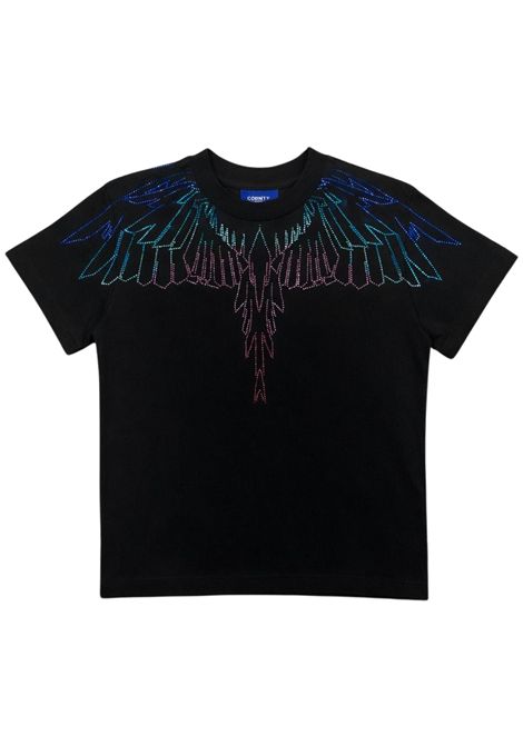 T-shirt bambina nera in cotone MARCELO BURLON | S6CMJGTH110NERO