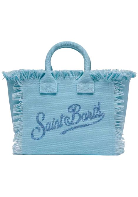 Colette Strass Canvas Girls' Bag MC2 SAINT BARTH | 00404L/DEAZZURRO