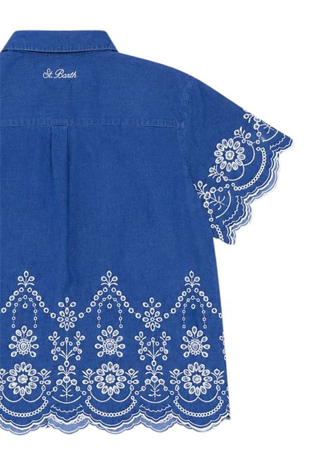 Camicia bambina blu in cotone denim MC2 SAINT BARTH | 004733LL/DEBBLU