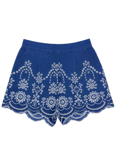 Girls' blue denim cotton shorts MC2 SAINT BARTH | 00473L/DEBBLU