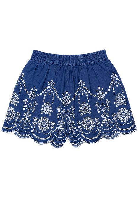 Girls' blue denim cotton shorts MC2 SAINT BARTH | 00473L/DEBBLU