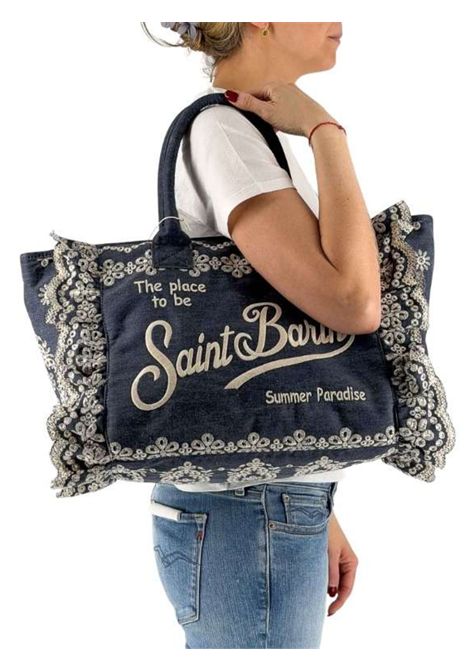 Borsa bambina vanity volant sangallo denim MC2 SAINT BARTH | 00485L/ANDENIM