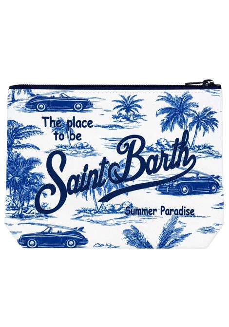 Unisex clutch bag in blue pattern MC2 SAINT BARTH | 01078L/DEBLU