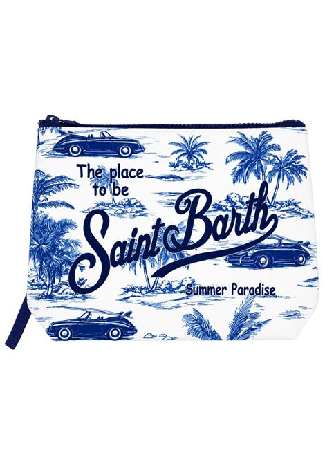 Unisex clutch bag in blue pattern MC2 SAINT BARTH | 01078L/DEBLU