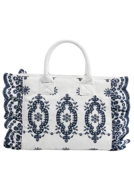 Borsa bambina Colette volant sangallo flowers MC2 SAINT BARTH | 02534L/ANBIANCO