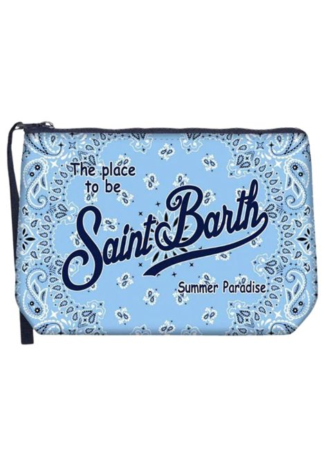 Unisex clutch bag in light blue pattern MC2 SAINT BARTH | 03136L/DEAZZURRO