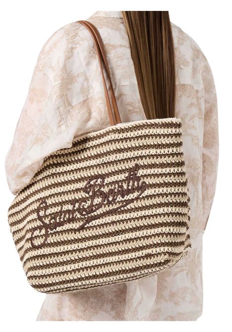 Borsa bambina crochet tote stripes tris MC2 SAINT BARTH | 09545L/ANBEIGE
