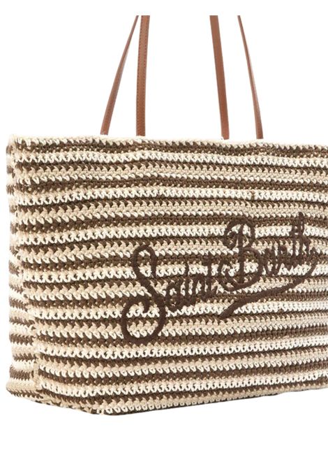 Borsa bambina crochet tote stripes tris MC2 SAINT BARTH | 09545L/ANBEIGE