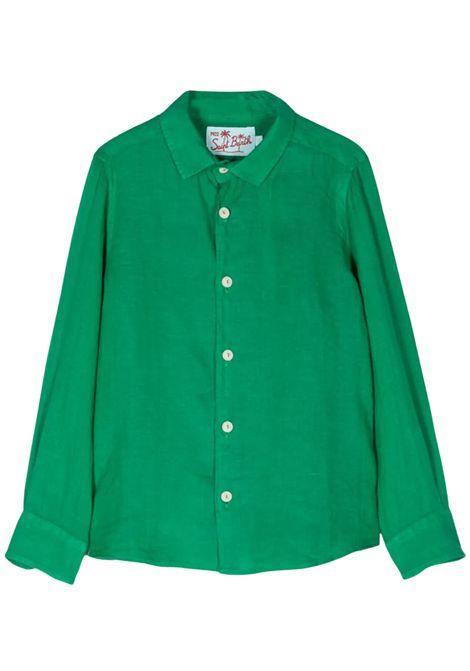 Camicia bambino verde in lino MC2 SAINT BARTH | AGN000101205F/DELVERDE