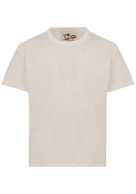 Sand-colored linen T-shirt for children MC2 SAINT BARTH | ALE000200110H/DELSABBI