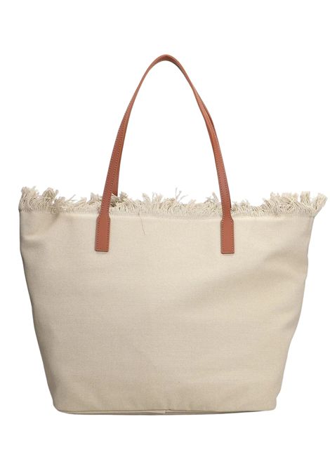Borsa Saint Barth Mc2 TOTE CITY BAG FRINGE IN TELA BEIGE MC2 SAINT BARTH | CBMF00101741LBEIGE