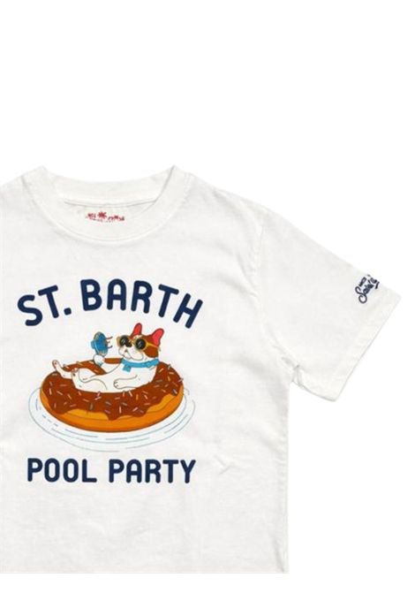 T-shirt bambino bianca in cotone MC2 SAINT BARTH | DOG POOL/ANBIANCO