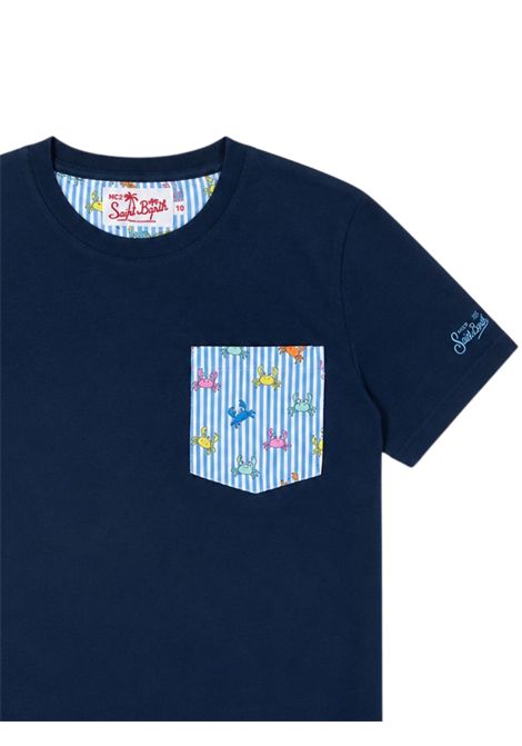 T-shirt bambino blu in cotone MC2 SAINT BARTH | KEA000102098LBLU