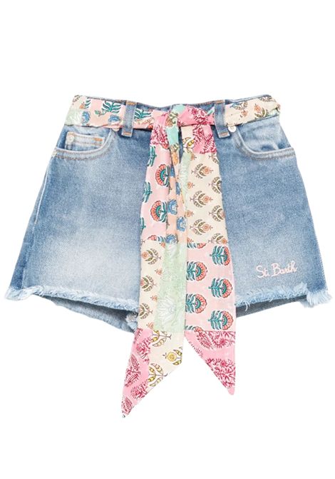 Shorts bambina in cotone denim MC2 SAINT BARTH | KOK000104162H/DELDENIM