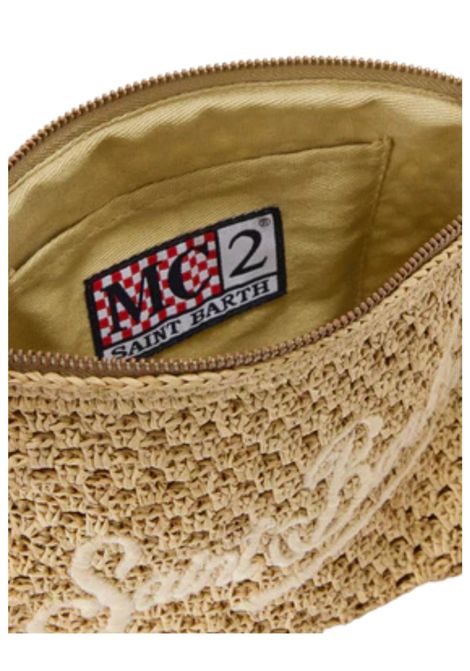 Pouch MC2 SAINT BARTH in rafia intrecciata naturale con logo ricamato  MC2 SAINT BARTH | RAFP0100878LPAGLIA