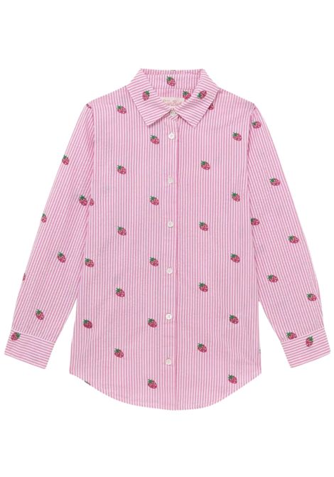 Camicia bambina rosa in cotone MC2 SAINT BARTH | SEERSUCKER/ANROSA