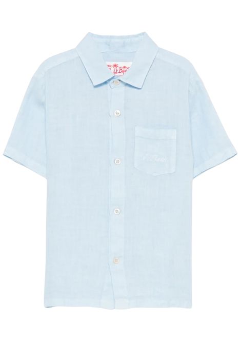 Camicia bambino azzurra in lino MC2 SAINT BARTH | SIF000100318H/DELAZZURRO