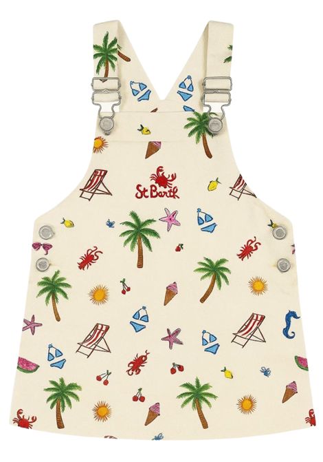 Salopette bambina in cotone denim MC2 SAINT BARTH | TEC000104175H/DELSABBIA