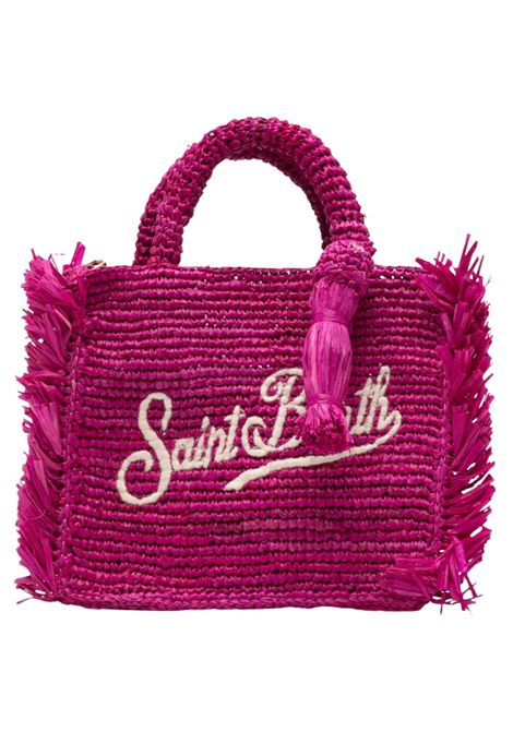 Borsa MC2 SAINT BARTH tote Vanity in rafia con logo ricamato colore fucsia MC2 SAINT BARTH | VAMI01700453LFUCSIA